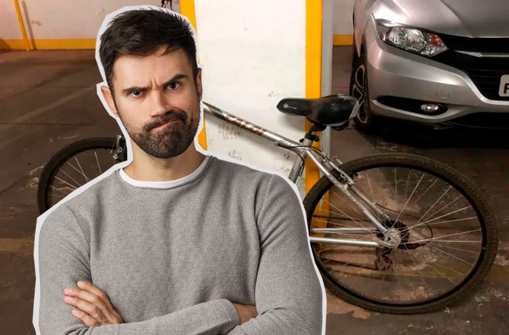 pode colocar bicicleta na vaga de garagem